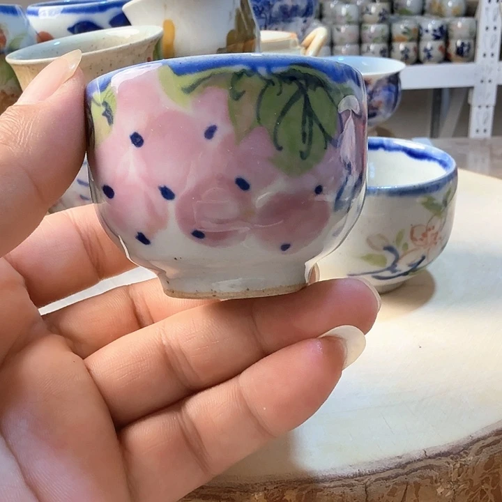 景德镇陶瓷手工手绘直口杯