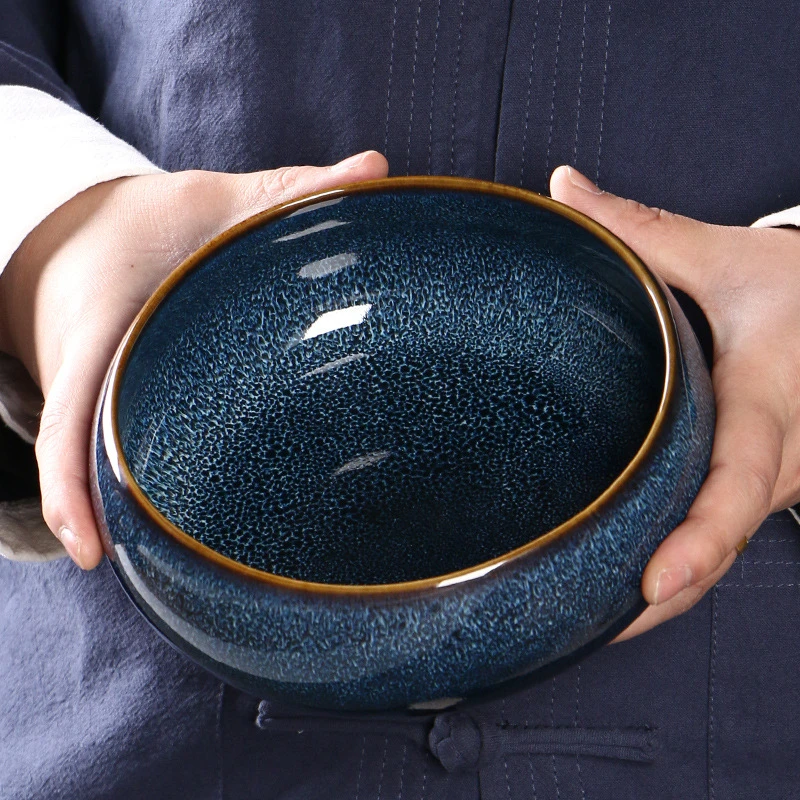 陶瓷茶具配件洗杯碗窑变兔丝茶洗大号茶缸笔洗茶道配件水盂茶渣缸