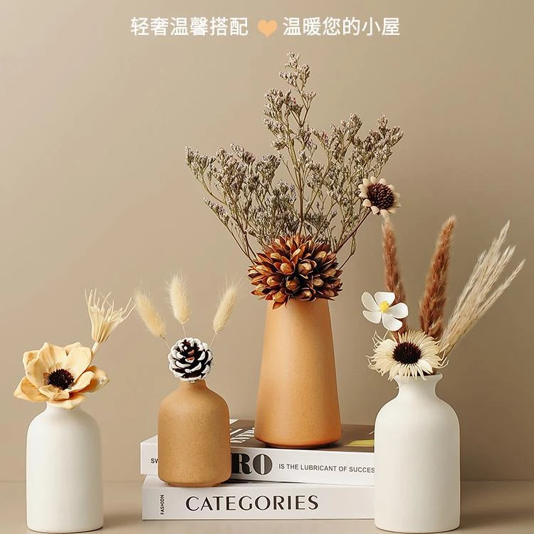 治愈系干花花瓶小摆件客厅茶几玄关餐边柜电视柜高级感插花装饰品