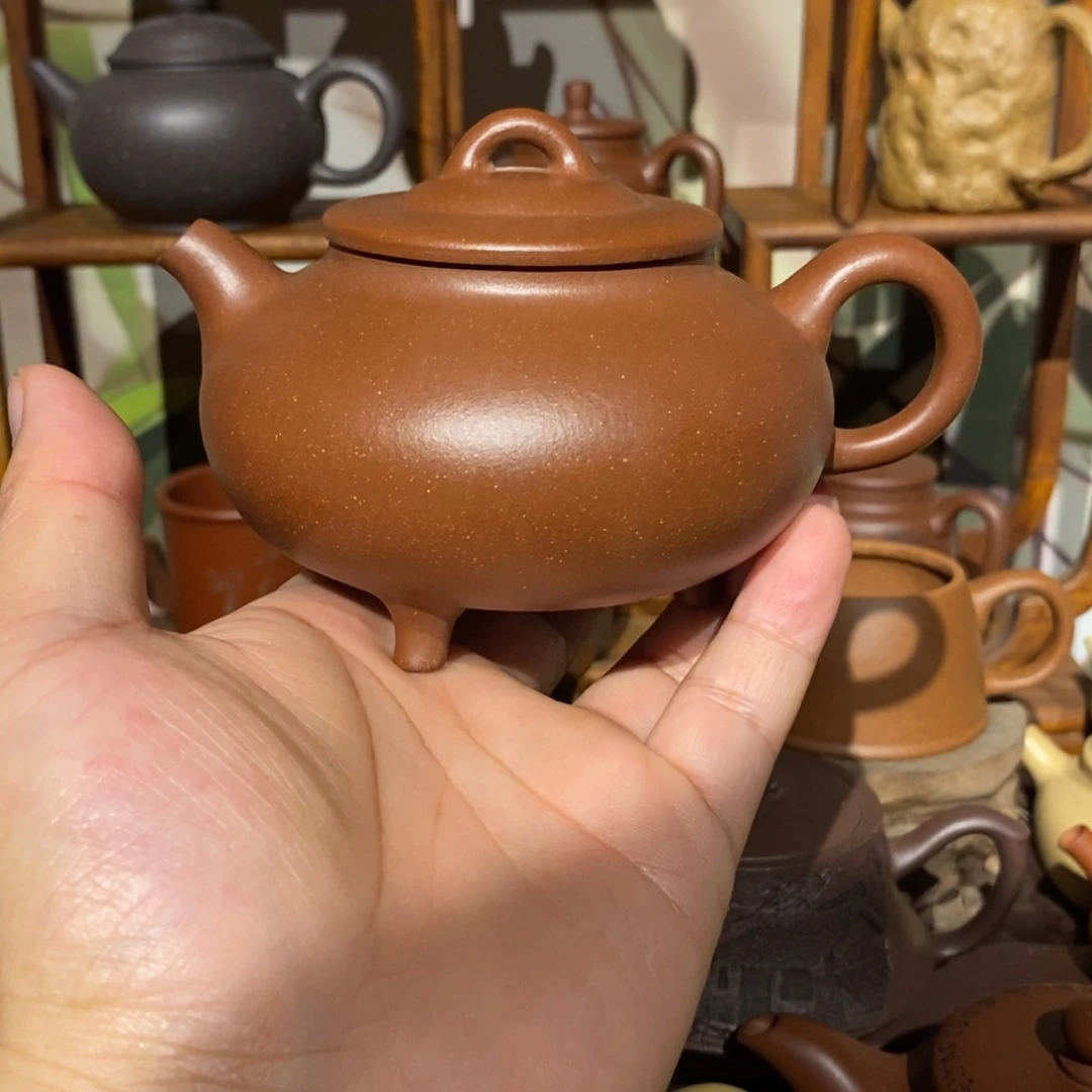 茶壶紫砂红降坡半手300cc