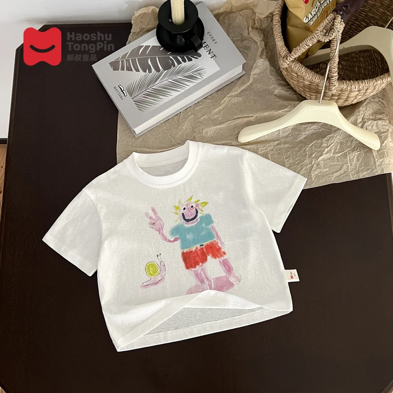 【现货】郝叔童品夏季新款时髦潮流男童短袖T恤2025洋气韩版HZ5265
