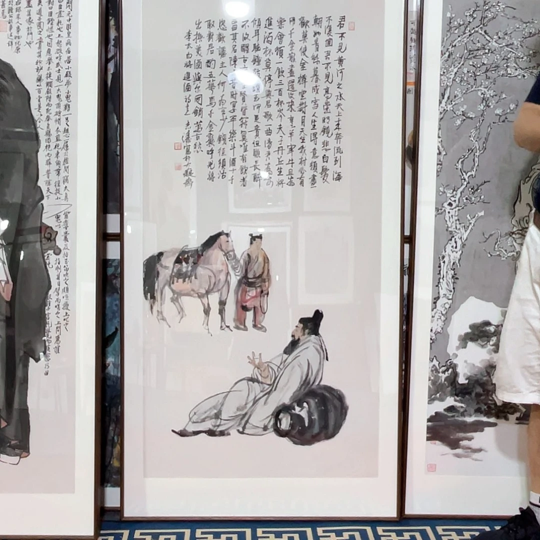 国画手绘画作品带框80/160
