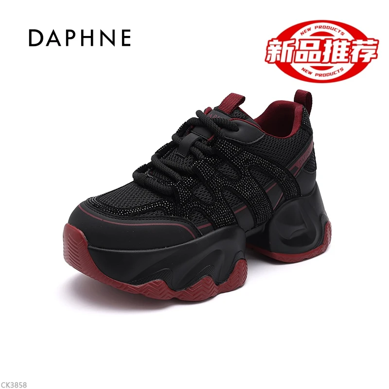 达芙妮女鞋秋季新款厚底内增高小个子透气老爹鞋轻便时尚休闲鞋AM