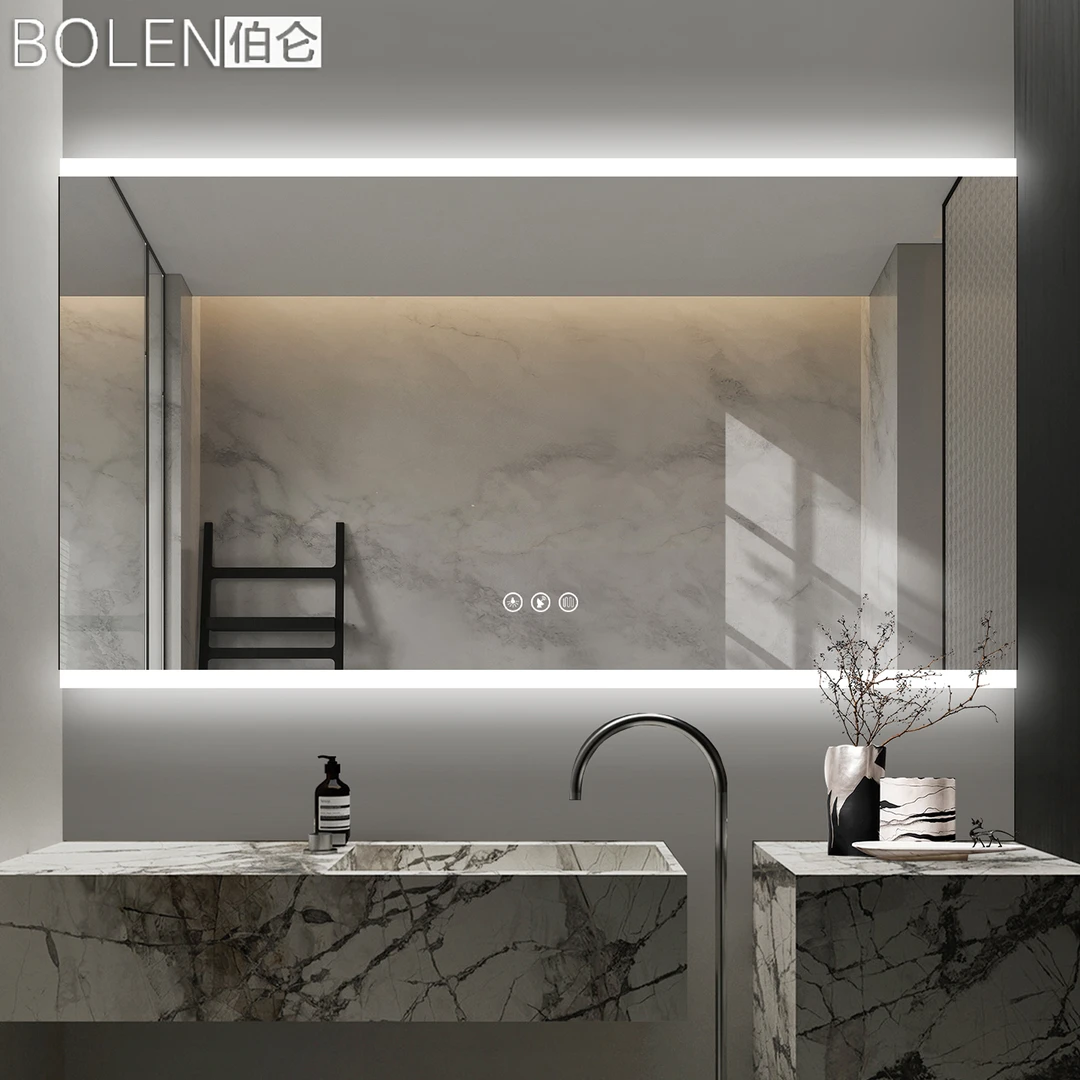 BOLEN智能上下发光浴室镜子触摸屏卫生间led灯镜洗手间卫浴厕所镜