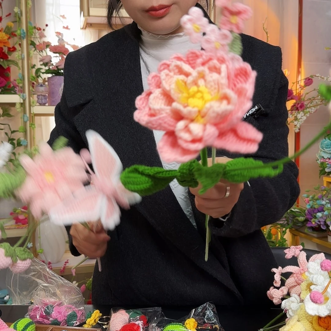 纯手工钩织钩织花束