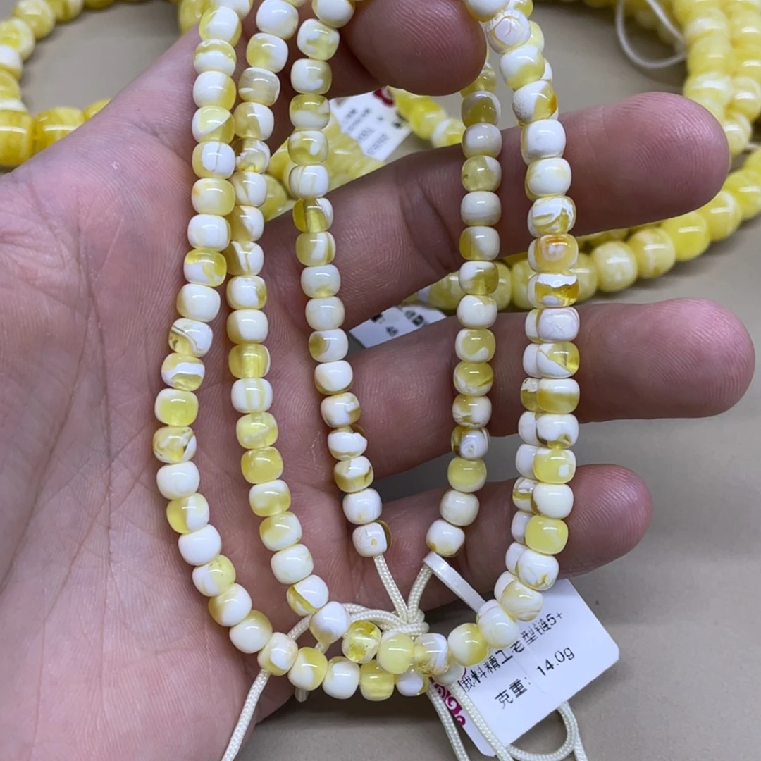 琥珀未镶嵌手链精工老型108