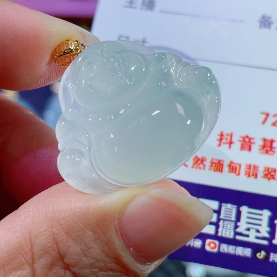 翡翠颈饰18K金镶嵌佛公