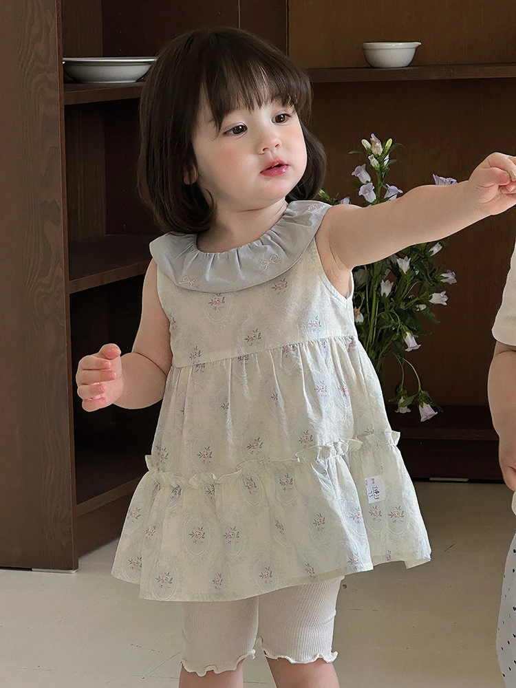 连衣裙女宝裙子B类夏季A字裙婴儿刺绣童装女公主风甜美碎花