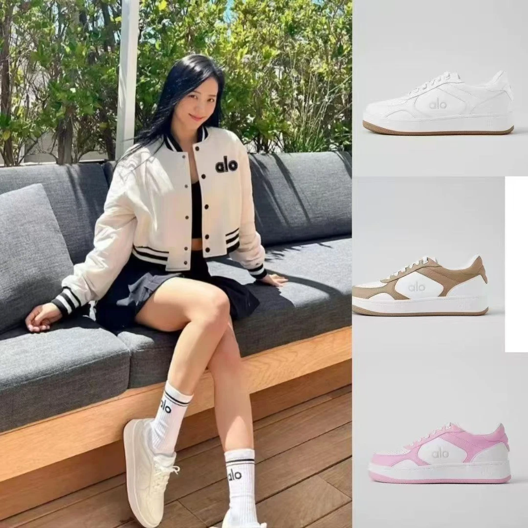 经典alo板鞋小白鞋男女同款厚底增高细带情侣休闲拼色运动鞋高配