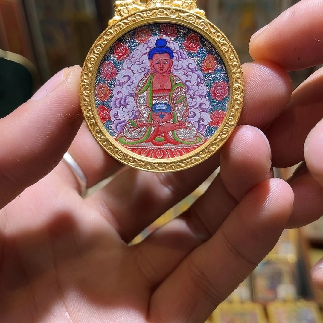 吊坠青海热贡纯手绘阿米