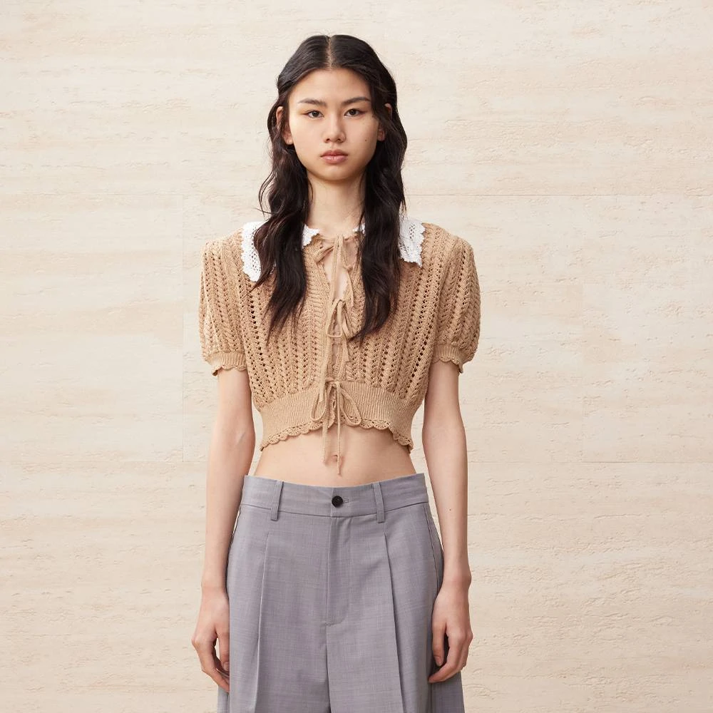 UOOYAA/乌丫「Professional Women」系列镂空毛衫UY24142M409147