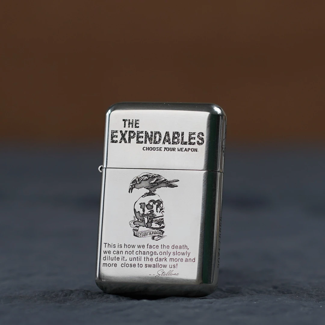 佐罗ZORRO超薄白铜敢死队防风打火机雕刻创意男士礼物内胆防上窜