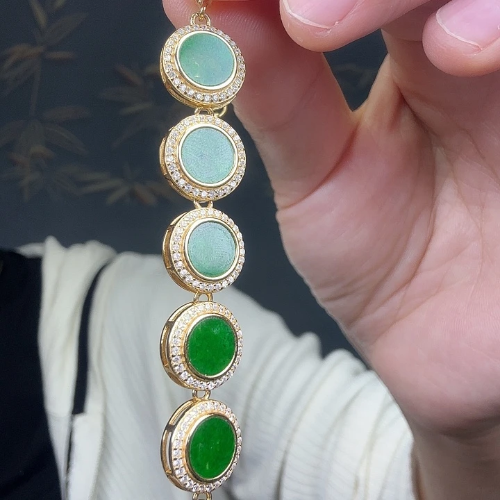 翡翠银S925镶嵌手链