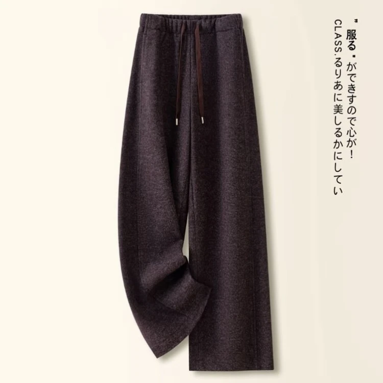 秋冬磨毛高腰休闲女裤加厚直筒裤2506