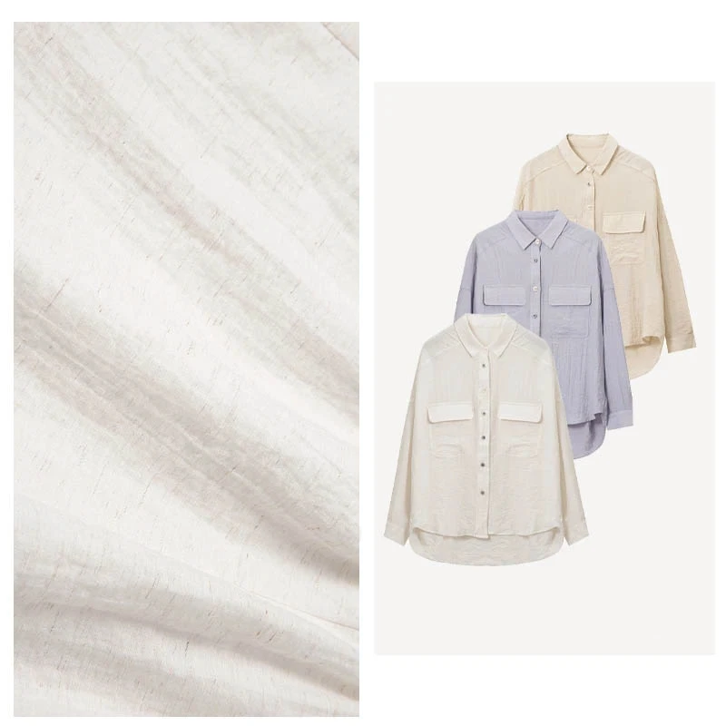 亚麻月光曲纯色长袖衬衫女早秋新款休闲宽松显瘦百搭上衣时尚