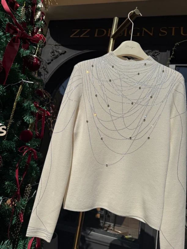 ZZ 买手店设计师品牌烫钻毛衣