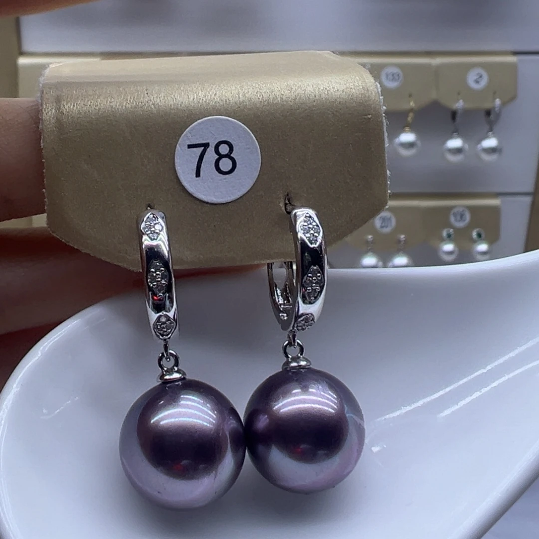 淡水珍珠耳饰银S925镶嵌