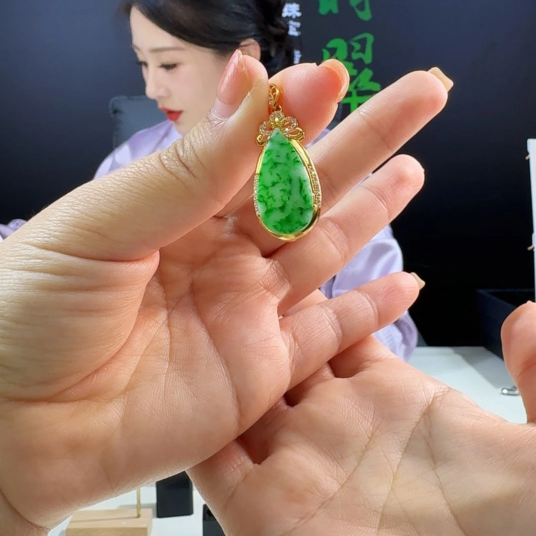 翡翠吊坠(不含链)银S925镶嵌925镶嵌