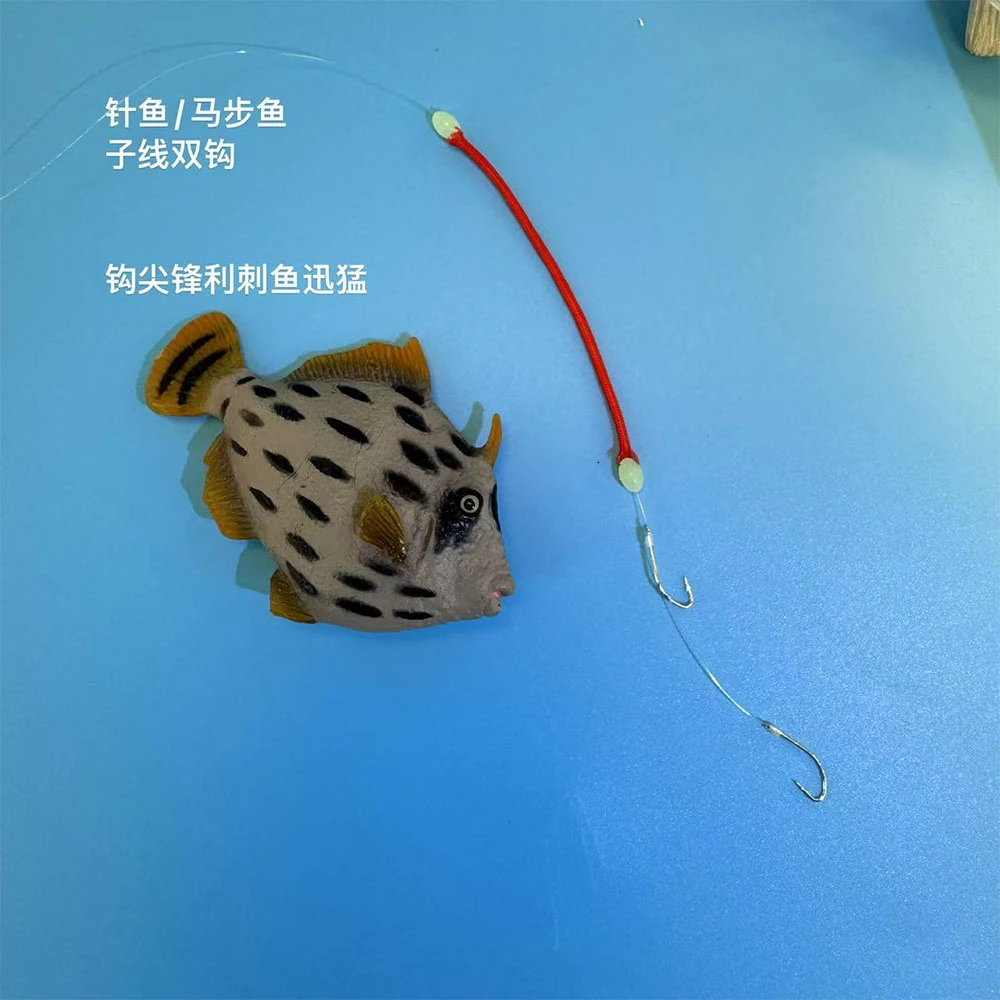针鱼钩秋田弧浮钓防缠绕子线双钩专钓针鱼马步鱼各种浮水沉水杂鱼