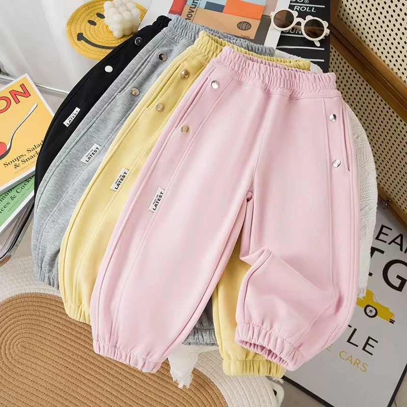 女童裤子春秋款2025新款洋气时髦宝宝春季运动裤儿童春装外穿卫裤