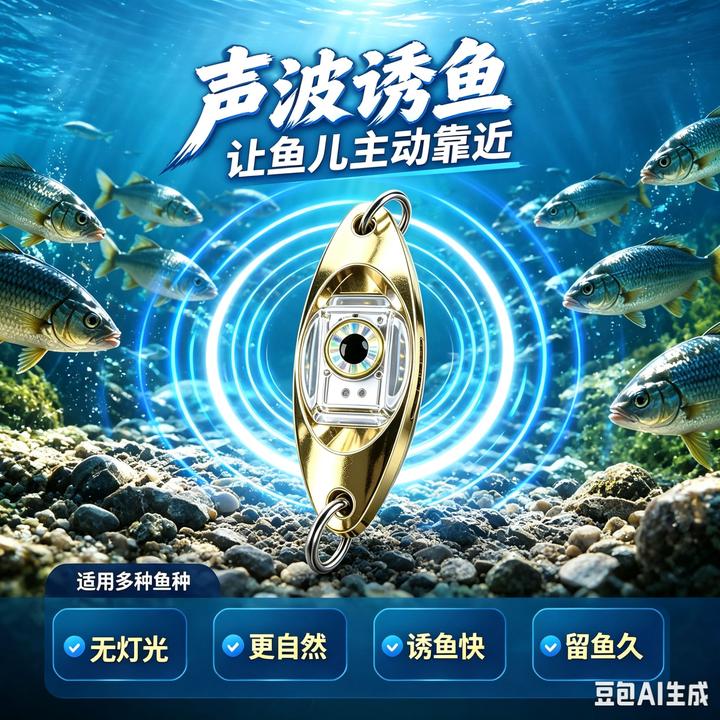 电子声纳聚鱼器水下诱捕鲫鲤草青鱼鳝鱼甲诱鱼灯四季通用