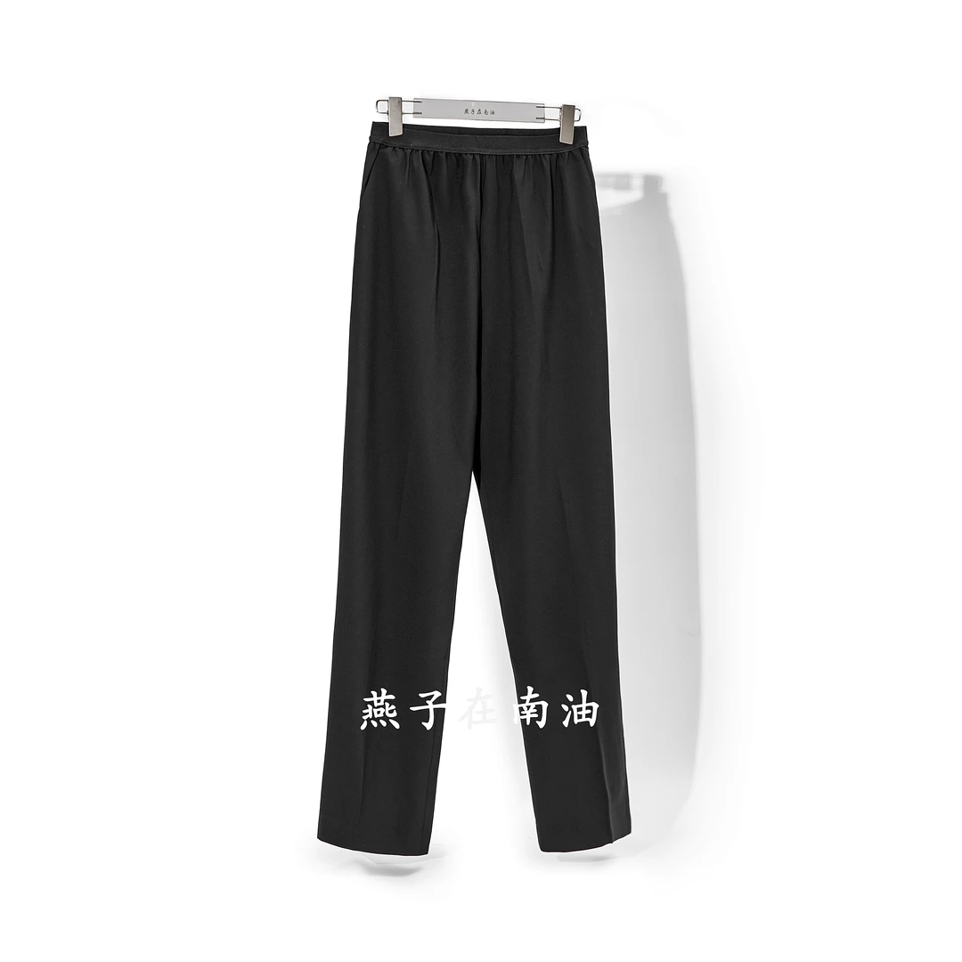 【燕子在南油】裤长103夏季高腰宽腰头显瘦直筒裤2464