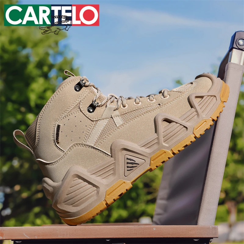 卡帝乐鳄鱼马丁靴男高帮登山鞋男徒步战术靴防水防滑户外越野靴子