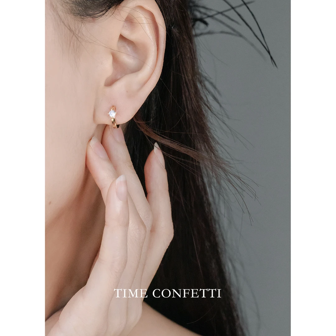 铜合金耳饰 【孙二娘】轻奢极细法式气质简约耳钉TC 10173