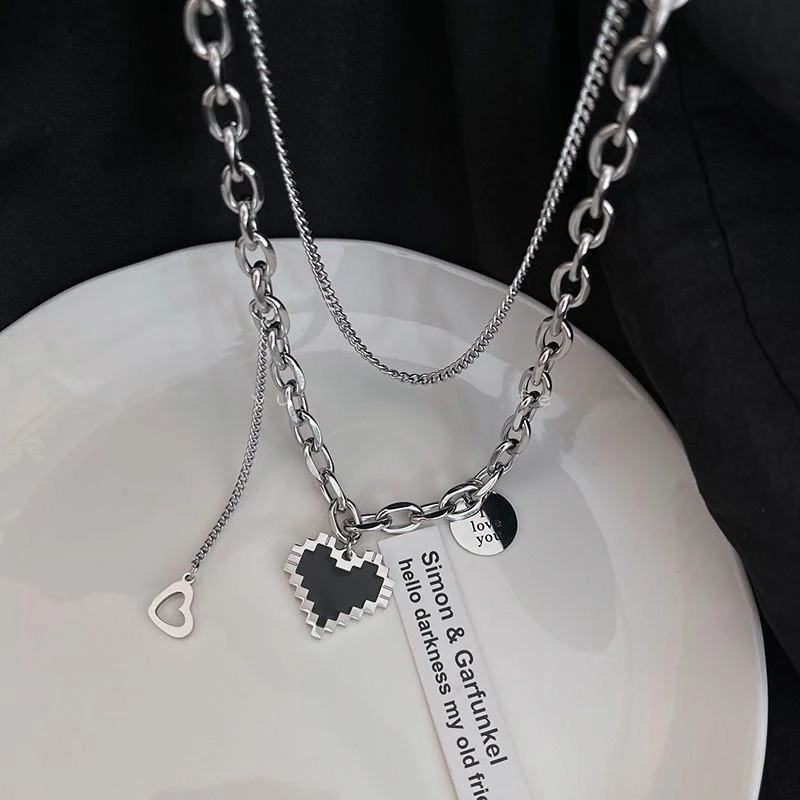 BMHM 钛钢项链 美式爱心项链女甜酷辣妹高级感叠戴不掉色配饰