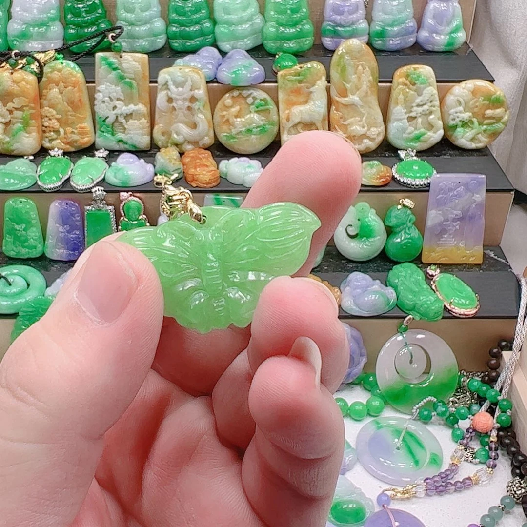 翡翠银S925镶嵌吊坠(赠链)