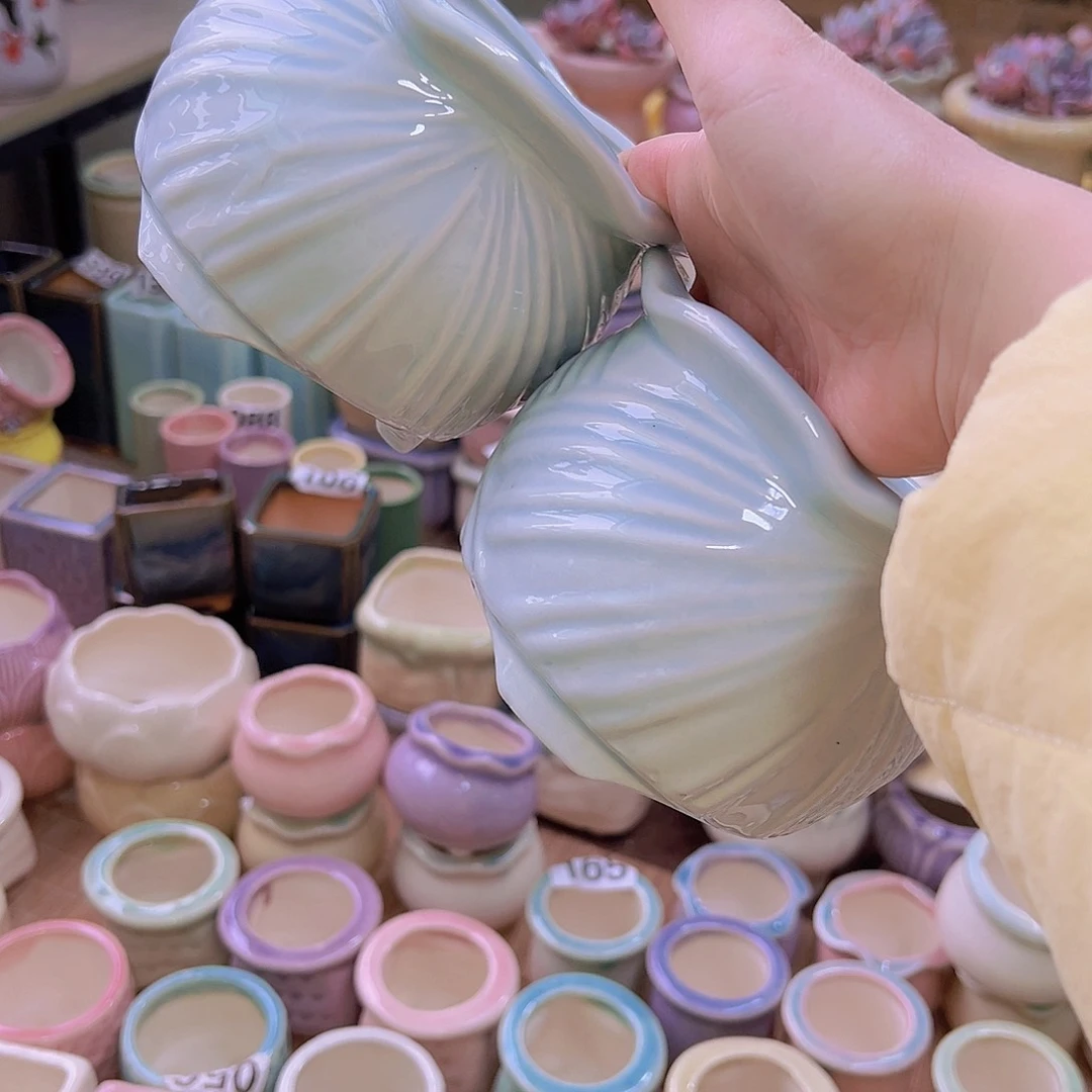 红陶陶瓷花盆当场满12包邮