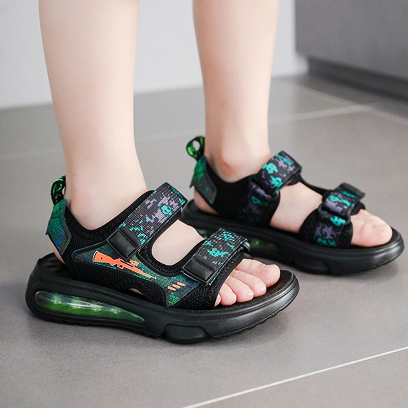 男童凉鞋气垫底2025夏新款韩版软底中大童男孩沙滩鞋学生儿童鞋子