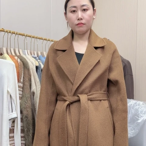 羊绒骆驼绒长款大衣