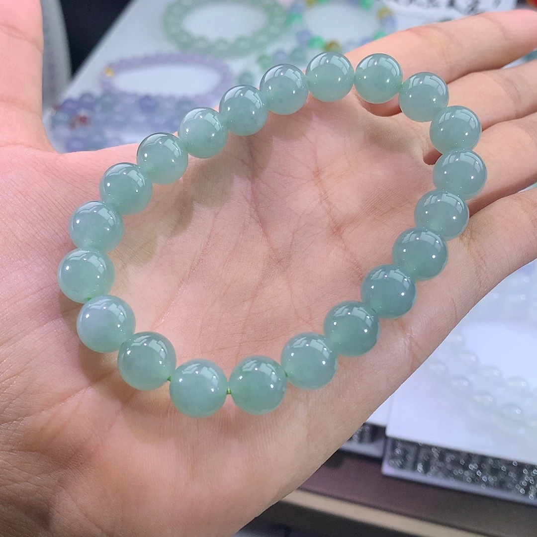 未镶嵌手链翡翠翡翠果绿手串