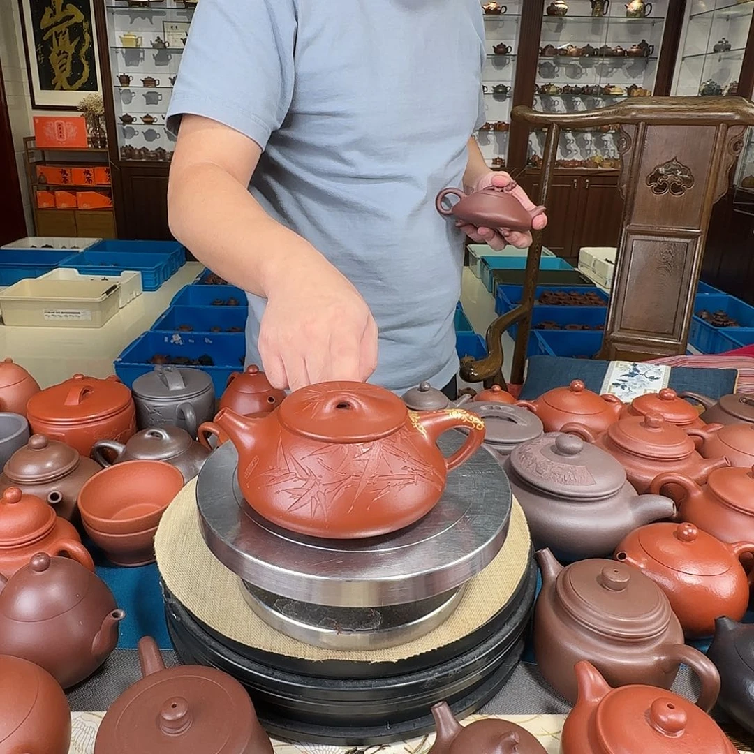 茶壶紫砂石瓢朱泥