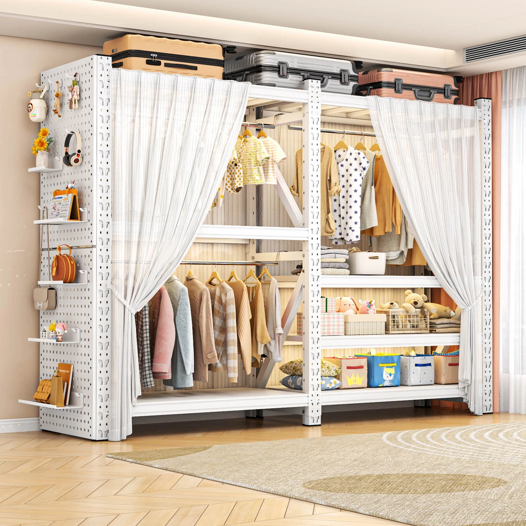 【二手价】家用货架衣柜卧室简易衣帽架公寓出租屋开放式衣服挂衣架