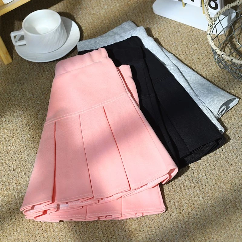 针织百褶裙松紧腰设计高腰短裙轻松甜美学院半身裙2025新款辣妹裙