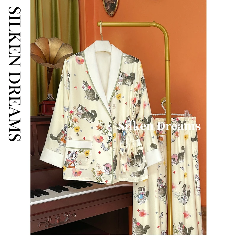 【猫檐岛下｜朝花夕拾】冬季轻奢休闲海岛绒加厚睡衣家居服套装