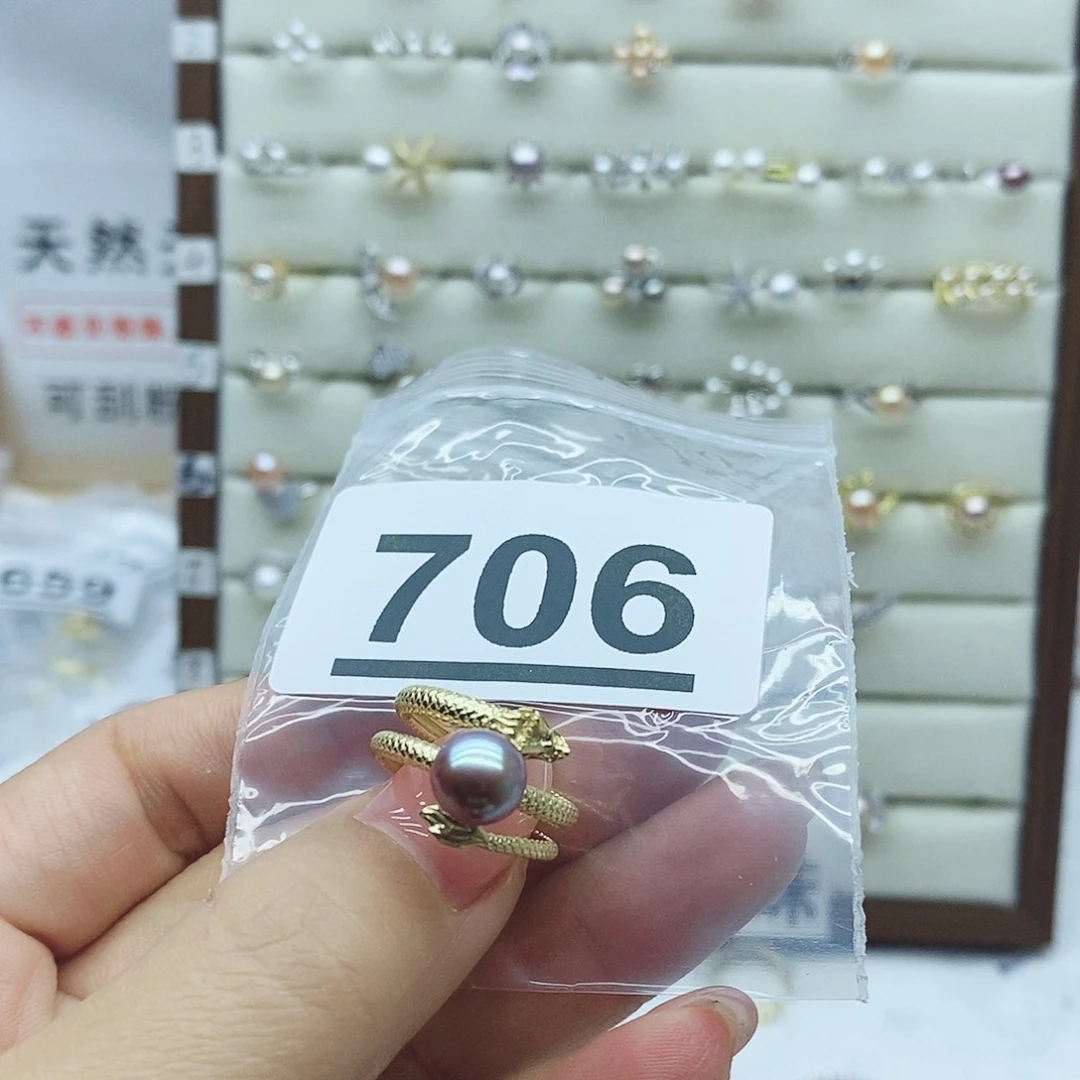 淡水珍珠戒指银S925镶嵌?****?706