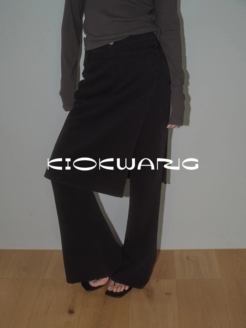 KIOKWANG//设计 时尚穿搭重工牛仔微喇裙裤秋季新款