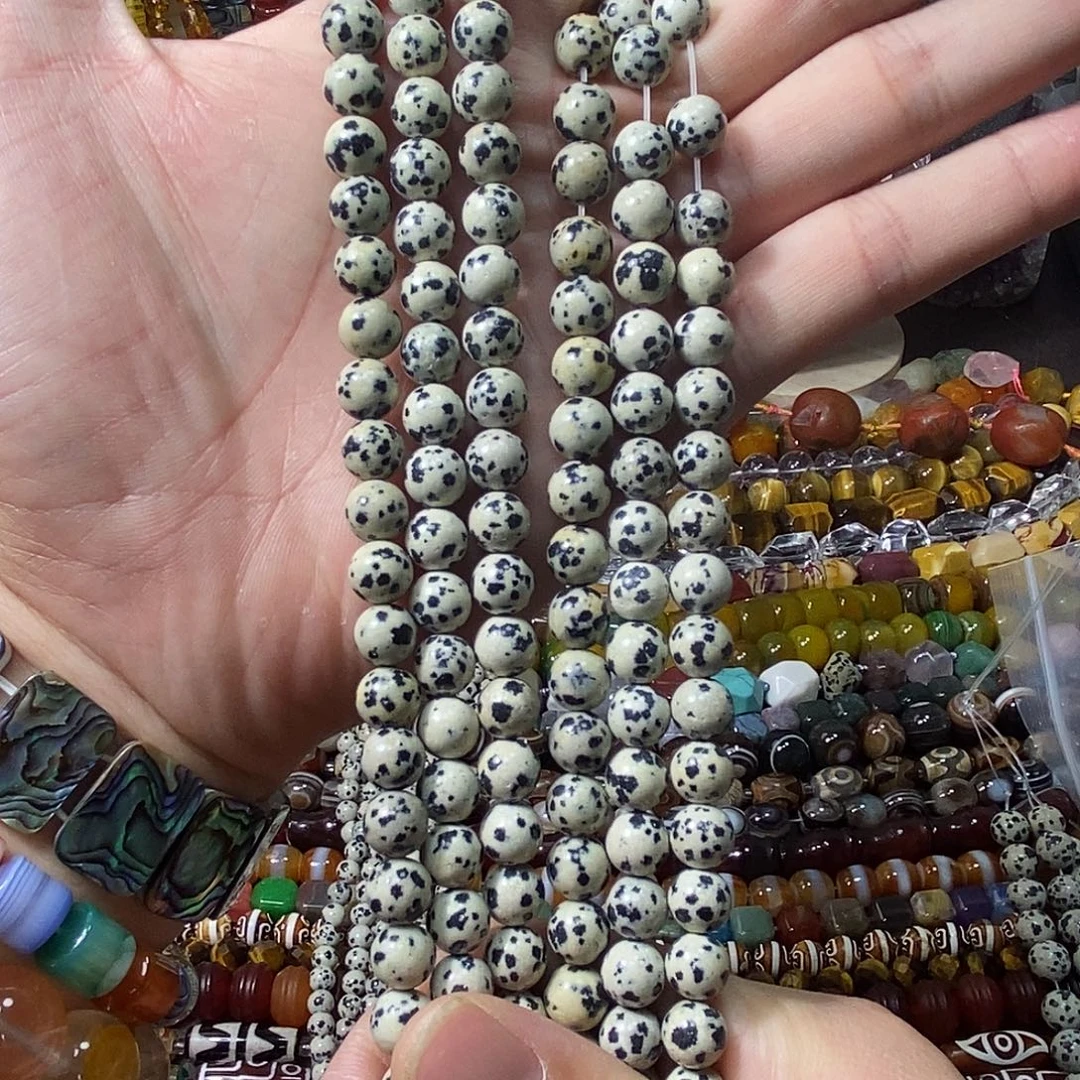 石英质玉未镶嵌，斑点石8mm，