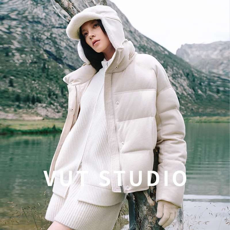 【VUT-studio】2025冬季新款羊毛95鹅绒服V755女款女款百搭秋冬宽松