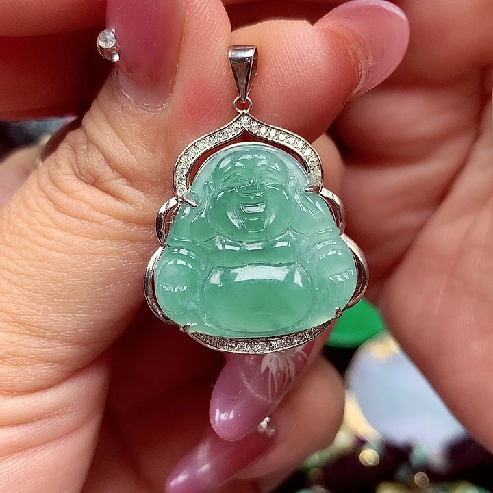 翡翠银S925镶嵌颈饰翡翠