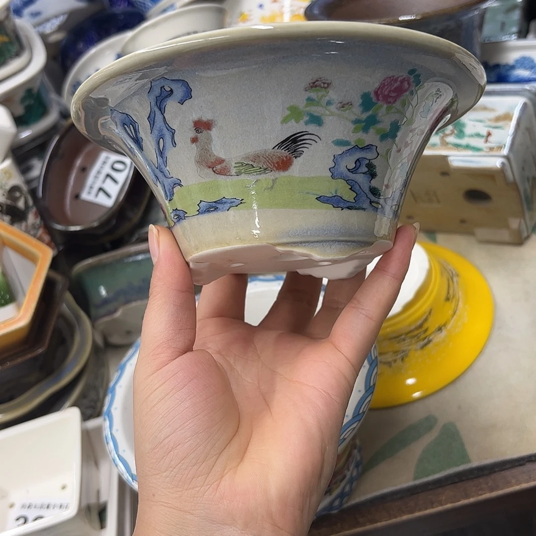 紫砂花盆338号瑕疵16.5/7cm窑变