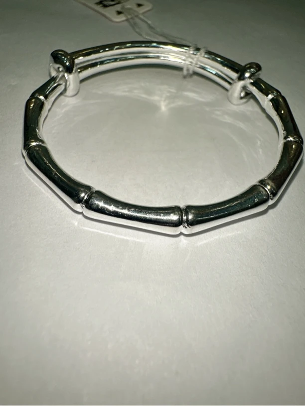 足银手镯 13.53克足银儿童光面竹节手镯