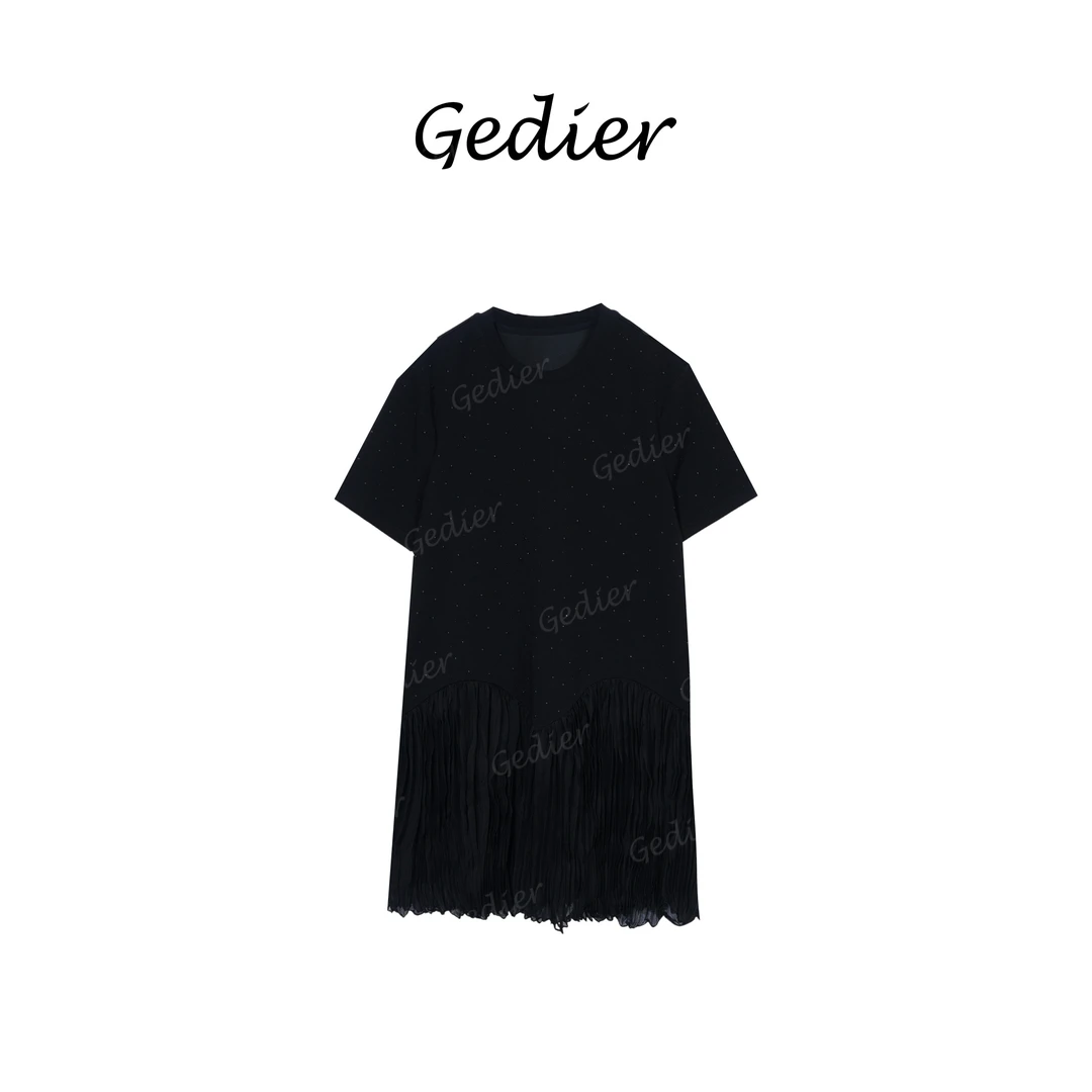 【歌蒂尔】梦幻满天星时尚气质短袖连衣裙出游洋气衣服女 LG520858Y