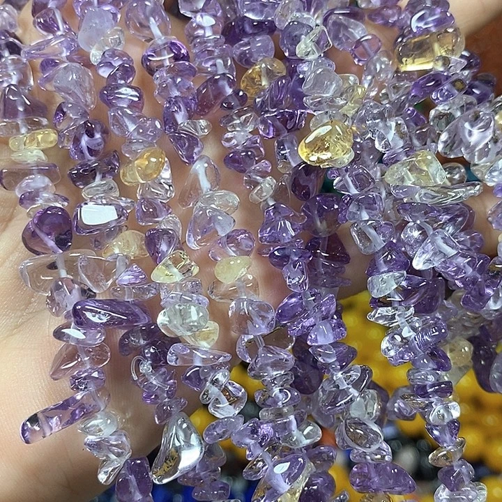 玛瑙/玉髓未镶嵌珠宝半成品天然紫水晶高透绕手4圈