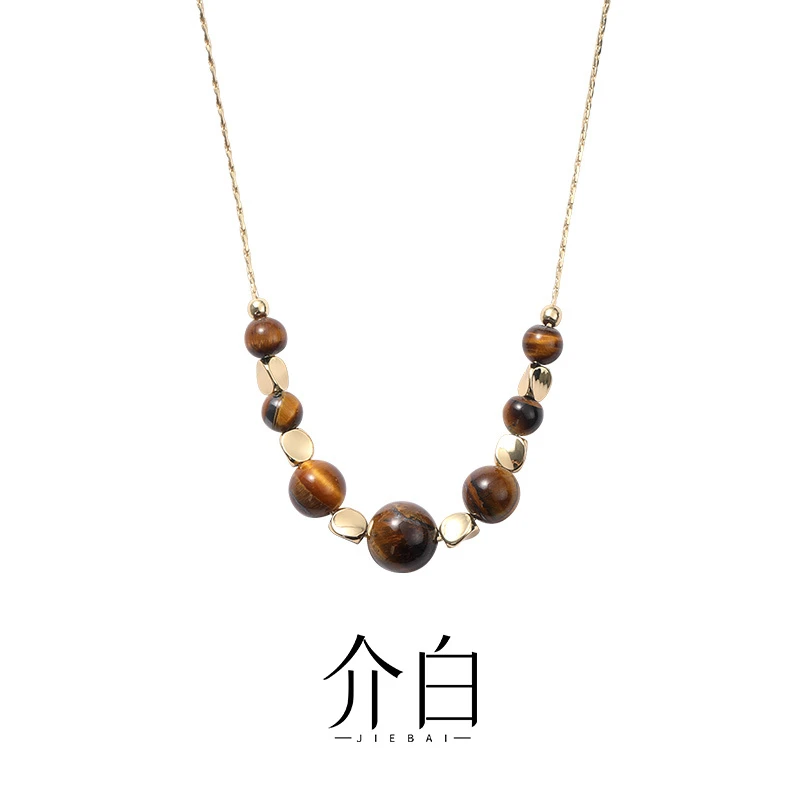 铜合金树脂项链 介白 几何原创设计锁骨链个性琉璃时尚