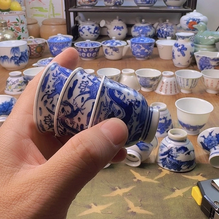 七***兰青花瓷器杯子瓷器