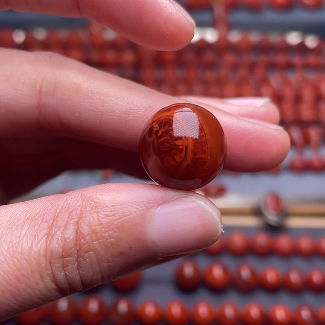 南红玛瑙未镶嵌其他W16瓦西玫红火焰纹圆珠